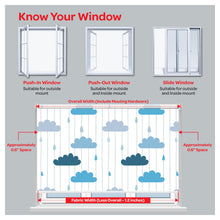 Load image into Gallery viewer, Raining Cloud Nursery Theme Window Roller Shade
