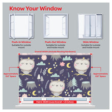 Load image into Gallery viewer, Nursery Night Owls Window Roller Shade
